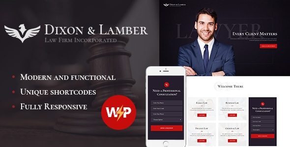 Dixon and Lamber | Law Firm WordPress Theme